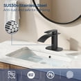 thumbnail image 4 of TVOFEK Waterfall Bathroom Faucet 1 or 3 Hole, Black Single Handle Bathroom Sink Faucets with Metal Pop up Drain and Deck Plate for Vanity Basin RV Lavatory, 4 of 13