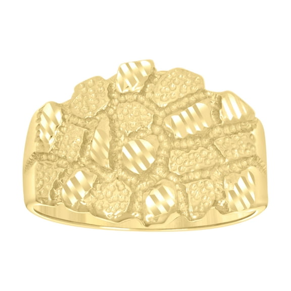 10k Yellow Gold Mens Nugget Fashion Ring