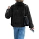 thumbnail image 3 of Abrigo de Piel Sintética para Mujer, Chaqueta de Piel con Solapa Corta, Parka de Larga con Abertura Frontal Negro L, 3 of 7
