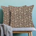 thumbnail image 2 of Block Print Paisley Floral Pillow Covers 18x18 Set of 2, Brown Neutral Decoration Throw Pillow Covers Floral Print Farmhouse Outdoor Linen Cushion Cover for Sofa Couch Living Room Bed, 2 of 6