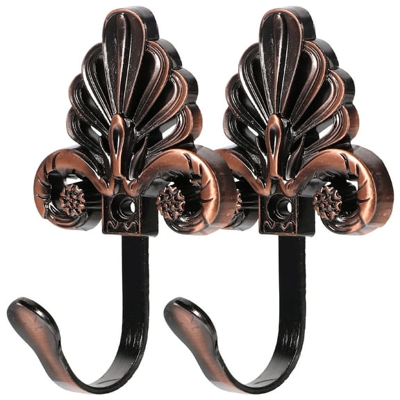 IMIKEYA 2Pcs Vintage Wall Hooks Metal Coat Hanger Retro Style Decorative Hooks for Hanging