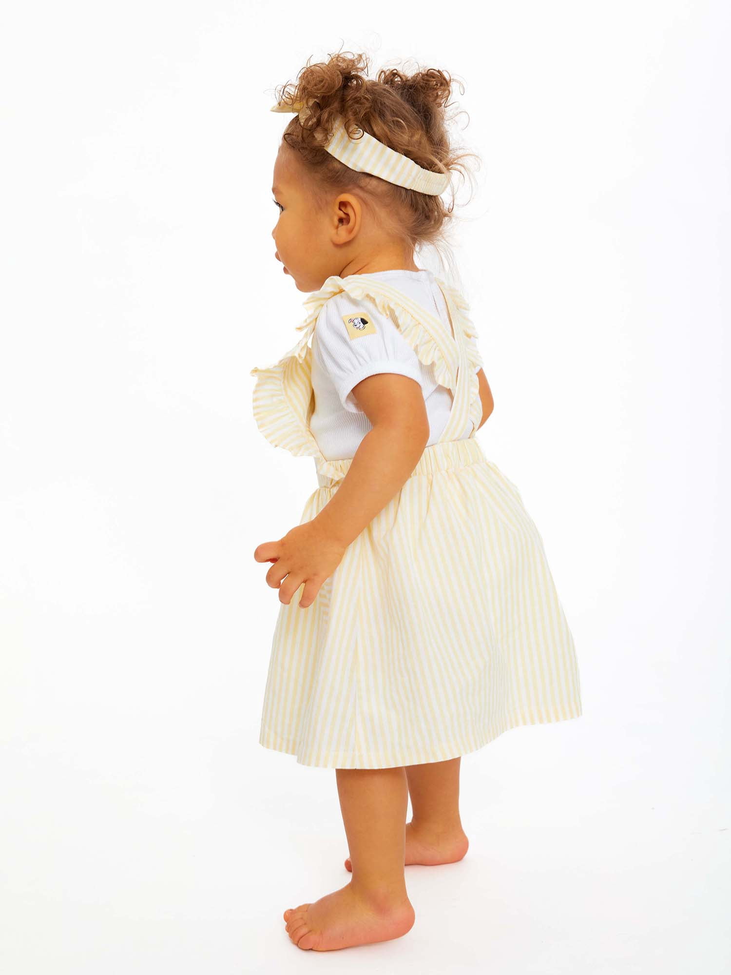 Disney 101 Dalmatians Baby Girls Pinafore Dress, Bodysuit and Headband, 3-Piece Set, Sizes 0-24 Months