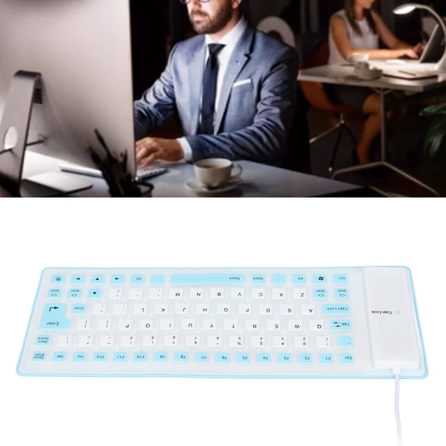 85 Teclas Estándar USB Con Cable Portátil Suave Plegable Teclado De Silicona, Ligero Silencioso Flexible A Prueba De Agua Teclado Herramienta Para PC Portátil