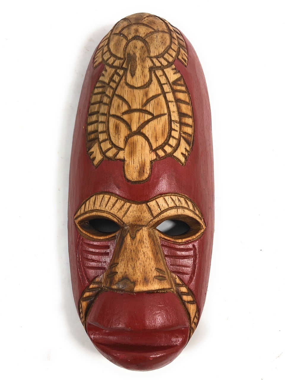 Fijian Tiki Mask 12" w/ Carved Turtles Love mdr1900630