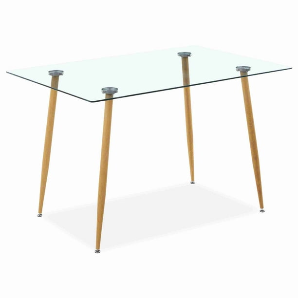 Mesa de Comedor Auxiliar Rectangular Vidrio Cristal Templado Elly Decor EE-MDCCDC