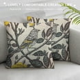 thumbnail image 3 of Creowell  Yellow Bird Throw Pillow Cover Floral Bud Foliage Nature Plant Flower Botanical Branch Watercolor Pillow Case  Decorative Men Women Boy Girl Room Cushion Cover for Home Couch Bed, 3 of 5