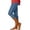 Blue, variant on Stretch Capri Leggings With Floral Lace Cutout Design Casual Denim Like Control Pants For Everyday Wear Workout Top for Women Premise Sweaters for Women