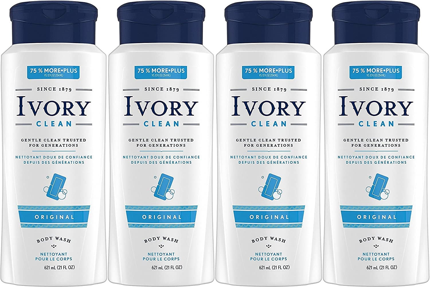 Ivory Body Wash, Original, 21 oz (Pack of 4)
