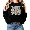 thumbnail image 2 of Bulldogs Camo Coquette Bow Sweatshirt for Women & Teens School Spirit Game Day Crewneck Black Sweatshirt Small, 2 of 7