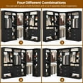 thumbnail image 7 of Homieasy Freestanding Closet System with 3 Sets, 87.2" Closet Organizer System with 5 Drawers & 4 Hanging Rods, Reversible L Shaped Walk-in Closets, Black, 7 of 7