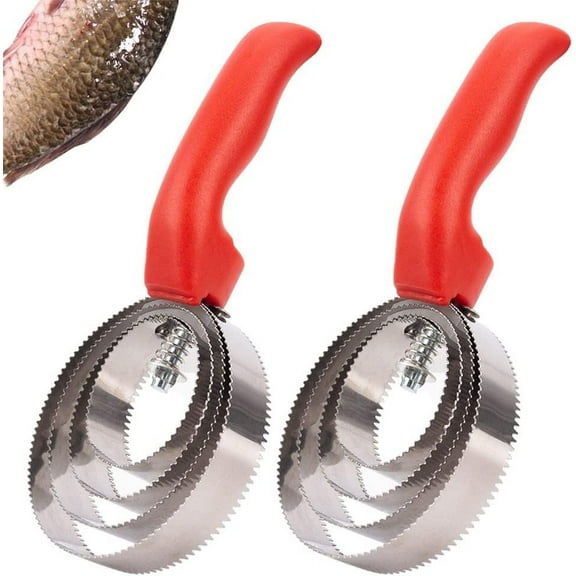 Fish Skin Brush Fast Remove, 2pcs Stainless Steel Fish Scaler Remover, Heavy Duty commercial Fish Scaler Brush Fish Scaler Cleaning, Stainless Steel Sawtooth Easily Remove Fish Scales
