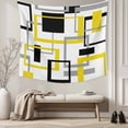thumbnail image 5 of Yellow Black Geometric Tapestry for Bedroom Wall Hanging Tapestry, Modern Simple Abstract Art Ceiling Backdrop Tapestries Poster Blanket Wall Decor for Teens Room Living Room Dorm 59" x 79", 5 of 8