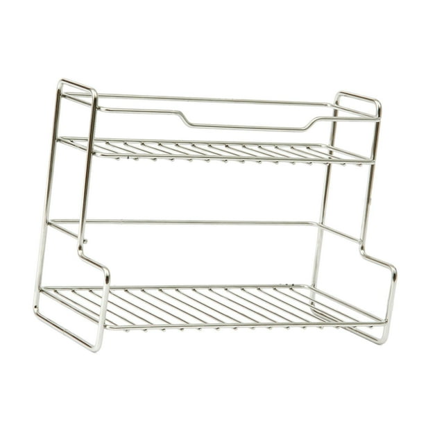 kurtrusly Kitchen Storage Rack Space Saving Multipurpose for Restaurant Desk Household lver Silver 27.5x13x20cm