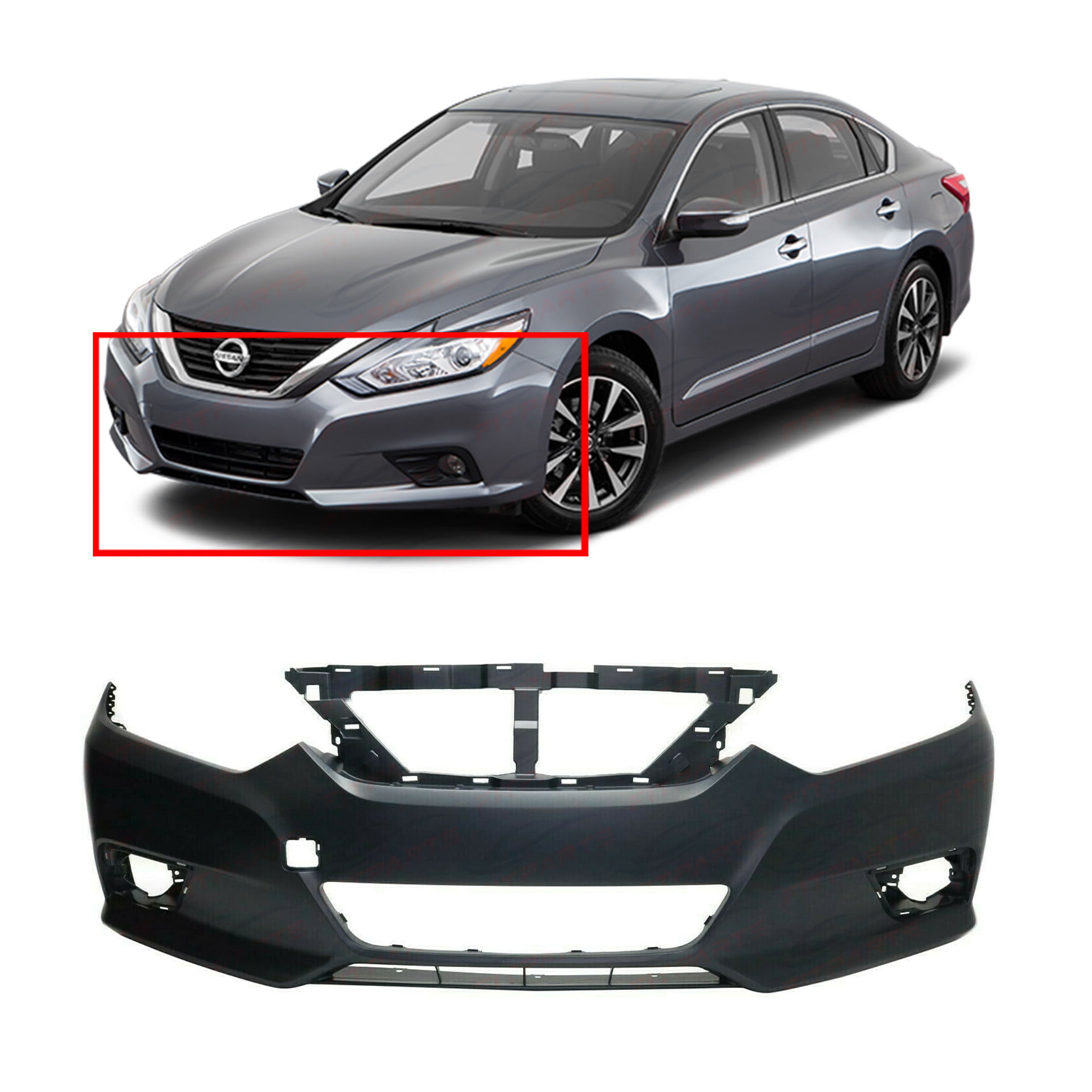 Bumper Cover Compatible with 2016-2018 Nissan Altima Primed