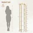 thumbnail image 6 of Hzuaneri Bookshelf Bookcase Narrow Bookcase Shelf Organizer with Steel Frame for Study Living Room Bedroom Kitchen Home Office Industrial Bookshelf 6-Tier White Gold, 6 of 7