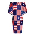 thumbnail image 4 of American Flag Painting Brush Style Women's Off The Shoulder Ruffles Summer Wedding Guest Loose Casual Party Beach Dress, 4 of 9