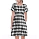 thumbnail image 1 of Balery Black And White Diamonds Vestidos sueltos de manga corta para mujer, vestidos de verano 2025, vestidos casuales de corte A con vuelo., 1 of 6