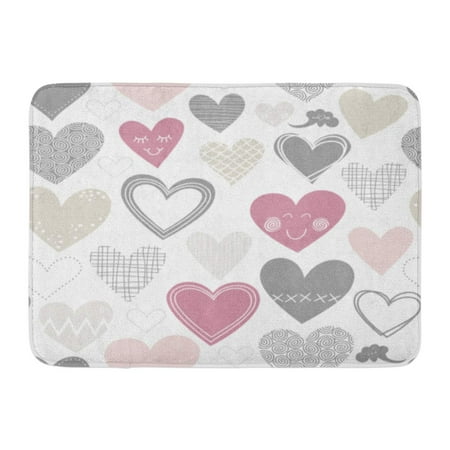 LADDKE Beautiful Colorful Different Shaped Hearts on Valentines Day Lovely Romantic Marriage Engagement Doormat Floor Rug Bath Mat 23.6x15.7 inch