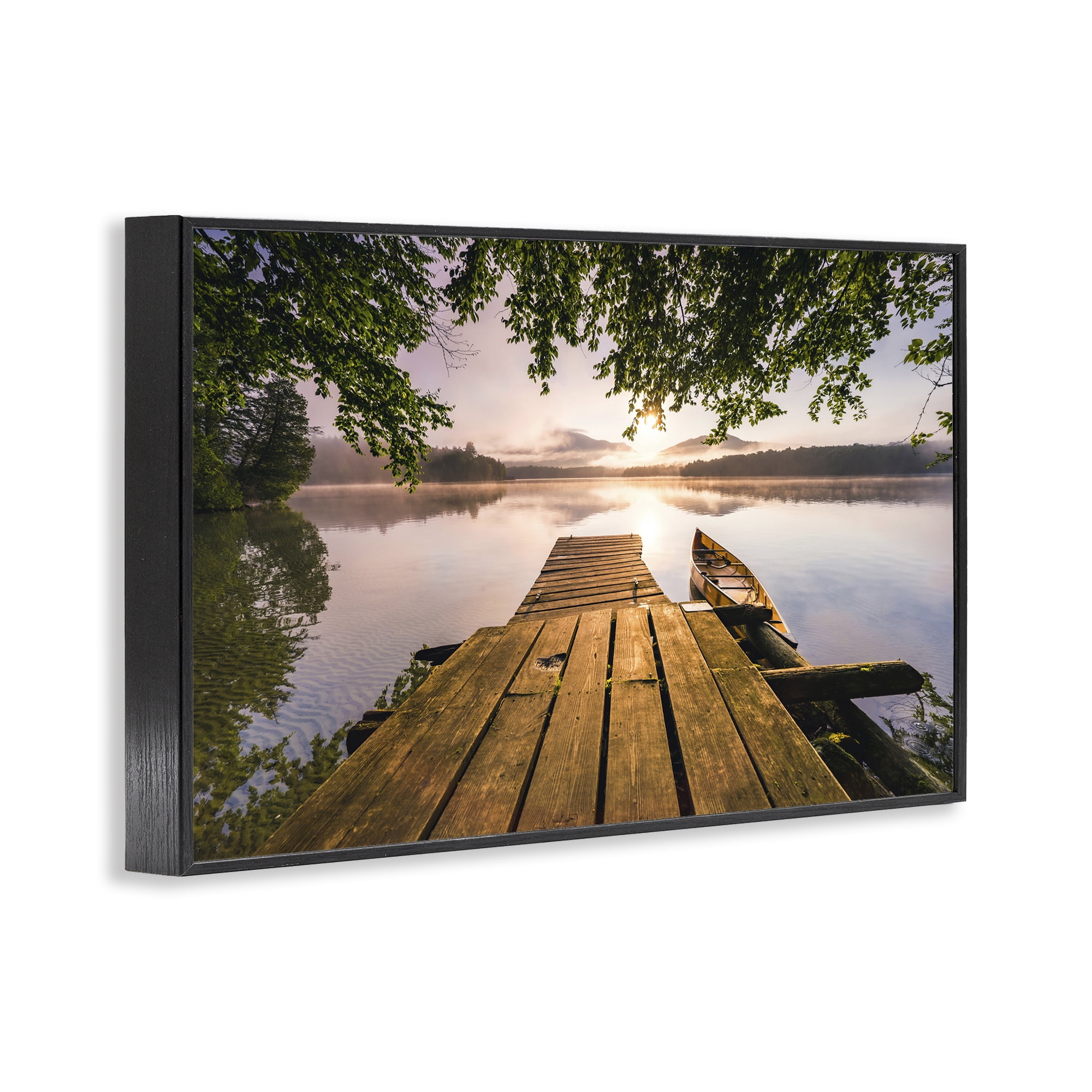 Stupell Industries Misty Morning Light on Lake Black Framed Giclee Art, design by Jonathan Zaharek