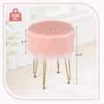 thumbnail image 4 of Giantex Faux Fur Vanity Stool Chair, Round Footstool Ottoman with Metal Legs, Fluffy Chair Footrest, Makeup Stool for Bedroom, 4 of 8