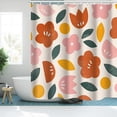 thumbnail image 2 of Bathroom Shower Curtain Abstract Flower Pattern Polyester Cloth Door Curtain for Bathroom Partition, 2 of 6