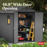 Keter Darwin 6 by 8 Foot Outdoor Garden Tool Storage Shed, Graphite Gray