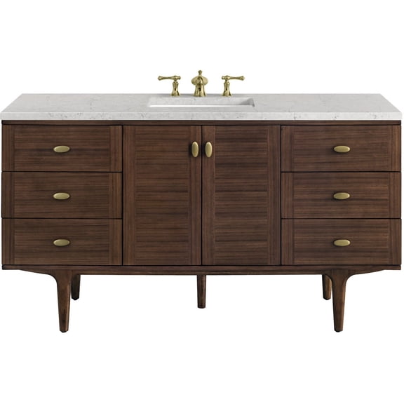 James Martin Vanities 670-V60s-3Ejp Amberly 60" Free Standing Or Wall Mounted Single Basin