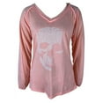 thumbnail image 2 of EFINNY Women's Fashion Long Sleeve Tee Shirts Halloween V-Neck Skull Print Funny Blouse Sweatshirts Pullover Tops Plus Size,S-5XL, 2 of 4