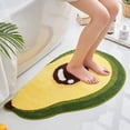 UKELER Cute Avocado Shape Bath Rug for Kids Non Slip Absorbent Bathroom