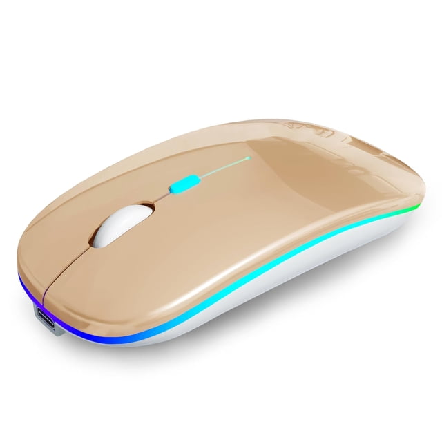Mouse Inalambrico AIKOKOK Dual Mode Bluetooth 5.2 y 2.4G Recargable con LED