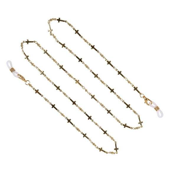 HOMEMAXS 1Pc Cross Eyewear Chain Metal Glasses Holder Eyeglasses Fixator Eyeglasses Hanging Cord
