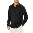 thumbnail image 5 of Men's Clearance Button Down Shirt Casual Regular-Fit Dress Shirts Lapel Wrinkled Casual Shirt Cotton Linen Fashion Breathable Shirt Long Sleeve Dress Shirts, 5 of 8