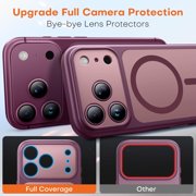 iPhone 18 Pro Max phone case, MagSafe-compatible, burgundy | (Full camera protection) Camera access cover