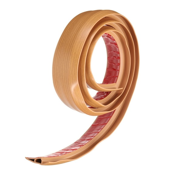 Uxcell Floor Transition Strip 2.8" 6.56ft Self Adhesive Carpet to Tile Transition Edging Trim for Uneven Floors Height 15mm, Yellow Wood Grain