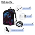 thumbnail image 3 of Disketp Futuristic Purple Panther print Canvas Backpack Lightweight Travel Daypack Student Rucksack Laptop Backpack-Small, 3 of 5