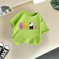 thumbnail image 5 of Girls Shirts Kid Graphic Round Neck Short Sleeved Tops Summer Casual Wear Girls Tops Light Green 8 Years-9 Years, 5 of 5