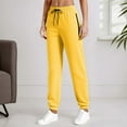 thumbnail image 2 of Arlun,Sweatpants for Women Oversized Stretchy High Waisted Drawstring Lightweight Comfy Baggy Pants Zipper Pockets Foot Binding Elastic Sports Trousers Yellow3 XL, 2 of 6