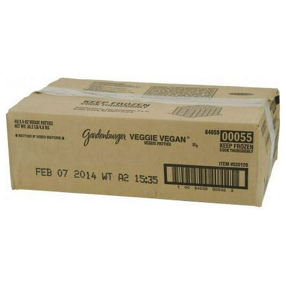 Kelloggs GardenBurger Vegan Veggie Burger, 3.4 Ounce 48 per case.