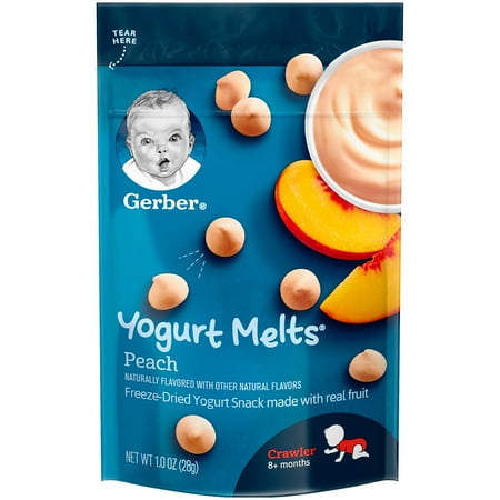 Gerber Yogurt Melts Freeze-Dried Yogurt & Fruit Snacks, Peach, 1 oz.