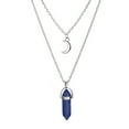 thumbnail image 1 of Collar de cristal simple retro de estilo europeo y americano con forma de luna y columna hexagonal, collar de turquesa en forma de media luna, 1 of 4