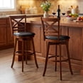 thumbnail image 4 of Costway 30.5" Swivel Barstools Set of 4 with Backrest Faux Leather Upholstered Seat for Pub, 4 of 8