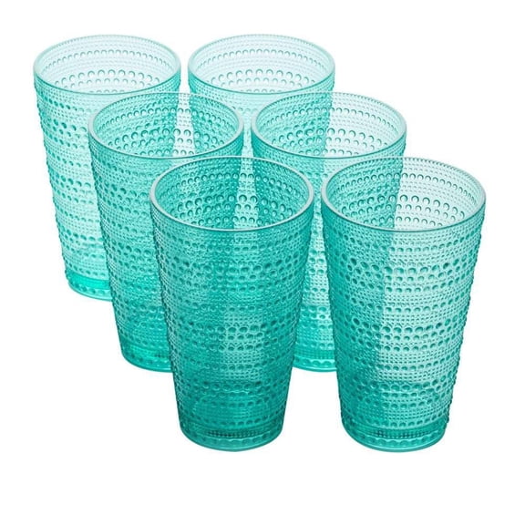 Santa Fe 22 oz. Teal Acrylic Ice Tea Glass (Set of 6)