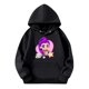 thumbnail image 4 of Moonsky Sudadera con capucha y cordón HUNTRX, estampado de grupo de chicas coreanas, jersey corto, suave y cómodo, top de manga larga para primavera y otoño. Negro 140, 4 of 4
