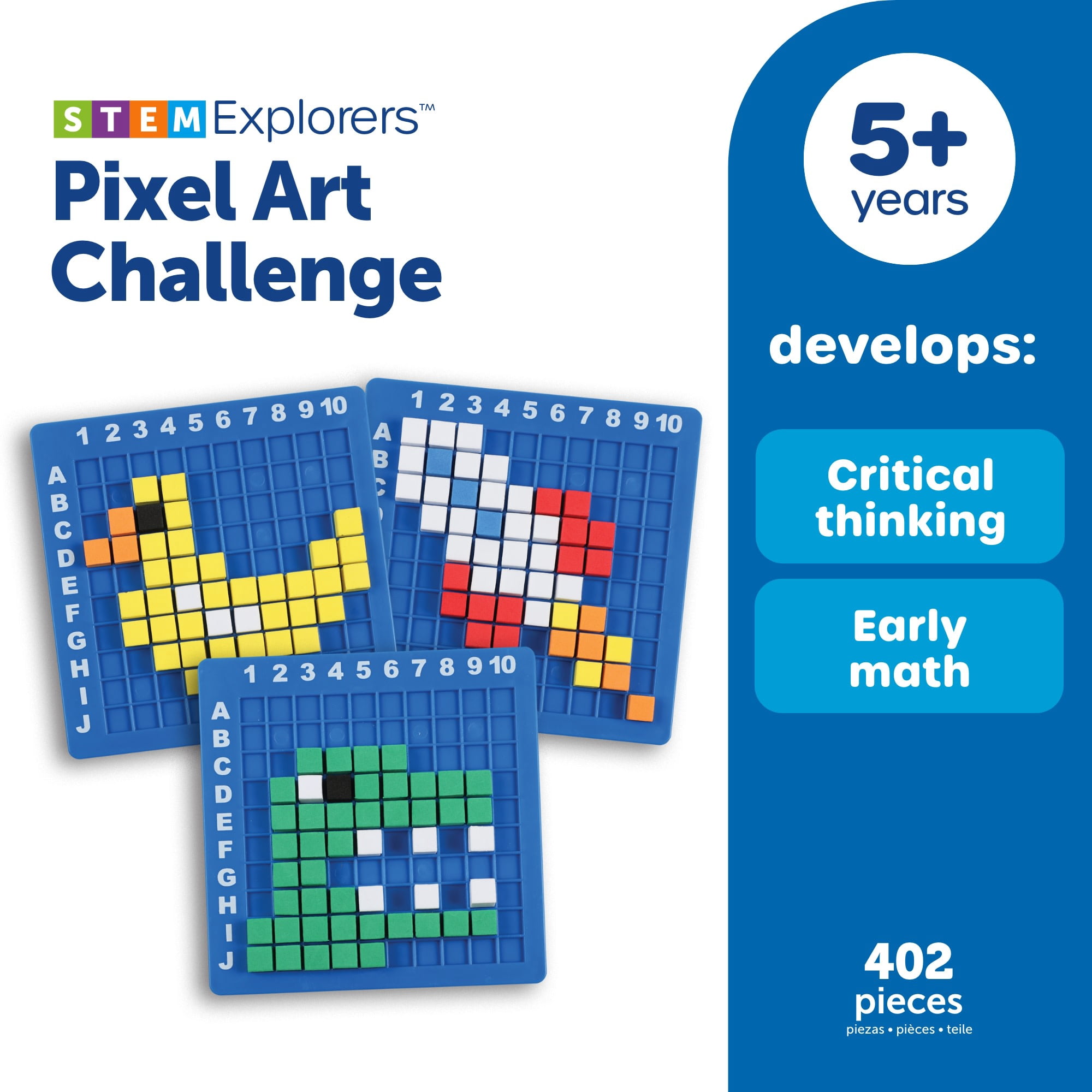 Learning Resources STEM Explorers Pixel Art Challenge - Science & STEM Activity Sets for Kids, Ages 5+