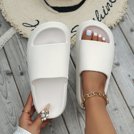 

New 4CM Thick Bottom Sandals and Slippers Women‘s Summer Indoor and Outdoor Home Furnishing Shit Feeling Bathing Couple Men‘s Elevated Rubber and Plastic Sandals