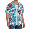 thumbnail image 2 of Pofeuu Hawaiian Style Print Mens Casual Short Sleeve Shirts Beach Summer Spread Collar Pocket Tops Men's Casual Short-sleeved Shirt-4X-Large, 2 of 5
