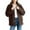 Brown, variant on Women's Sherpa Jacket, Fashion Casual Wool Fleece Jacket, Long Sleeve Button Down Winter Warm Zipper Coat with Pockets