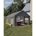 thumbnail image 3 of EastVita Heavy-Duty Carport Canopy with Roll-Up Windows Doors Waterproof Garage Tent Shelter for Cars Trucks Boats 180G Durable Tarp Cover, 3 of 7