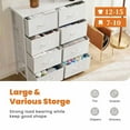 thumbnail image 6 of Spaco Eight-Drawer Cabinet, Tall Dresser Fabric Storage Tower, Wooden Top for Indoor as Entryway, Closet, White, 6 of 7