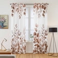 thumbnail image 2 of Brown Red Eucalyptus Leaves Kitchen Curtains Window Panels, Watercolor Spring Summer Botanical Insulated Window Treatment Curtain, Grommet Curtains for Bedroom/Living Room/Bathroom, 2 Piece 42"Wx84"L, 2 of 8